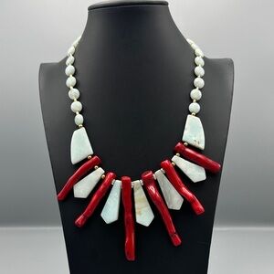 Elegant Coral and Stone Necklace